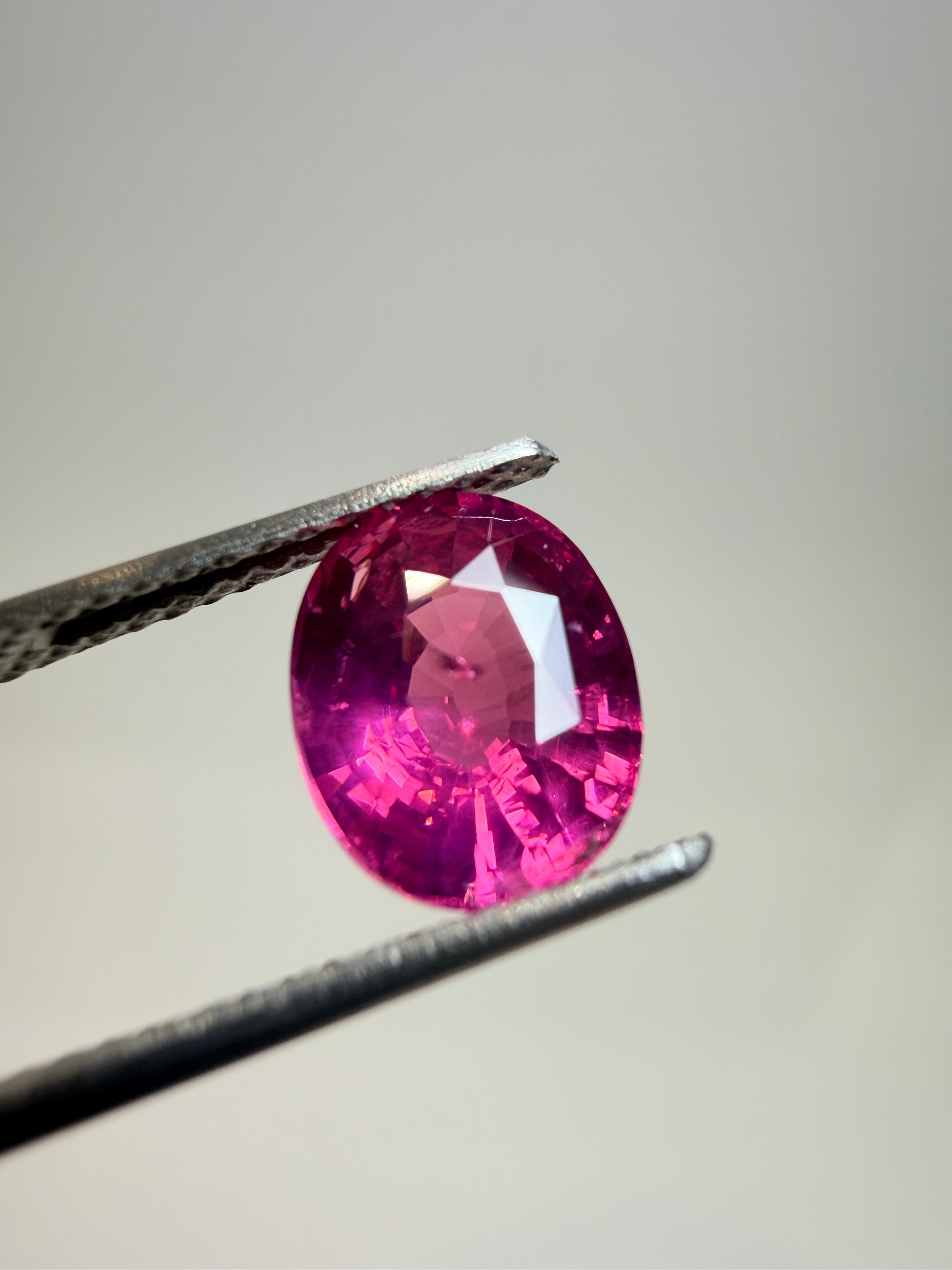 Natural untreated pink Mahenge spinel, 2.09 ct oval, Tanzania