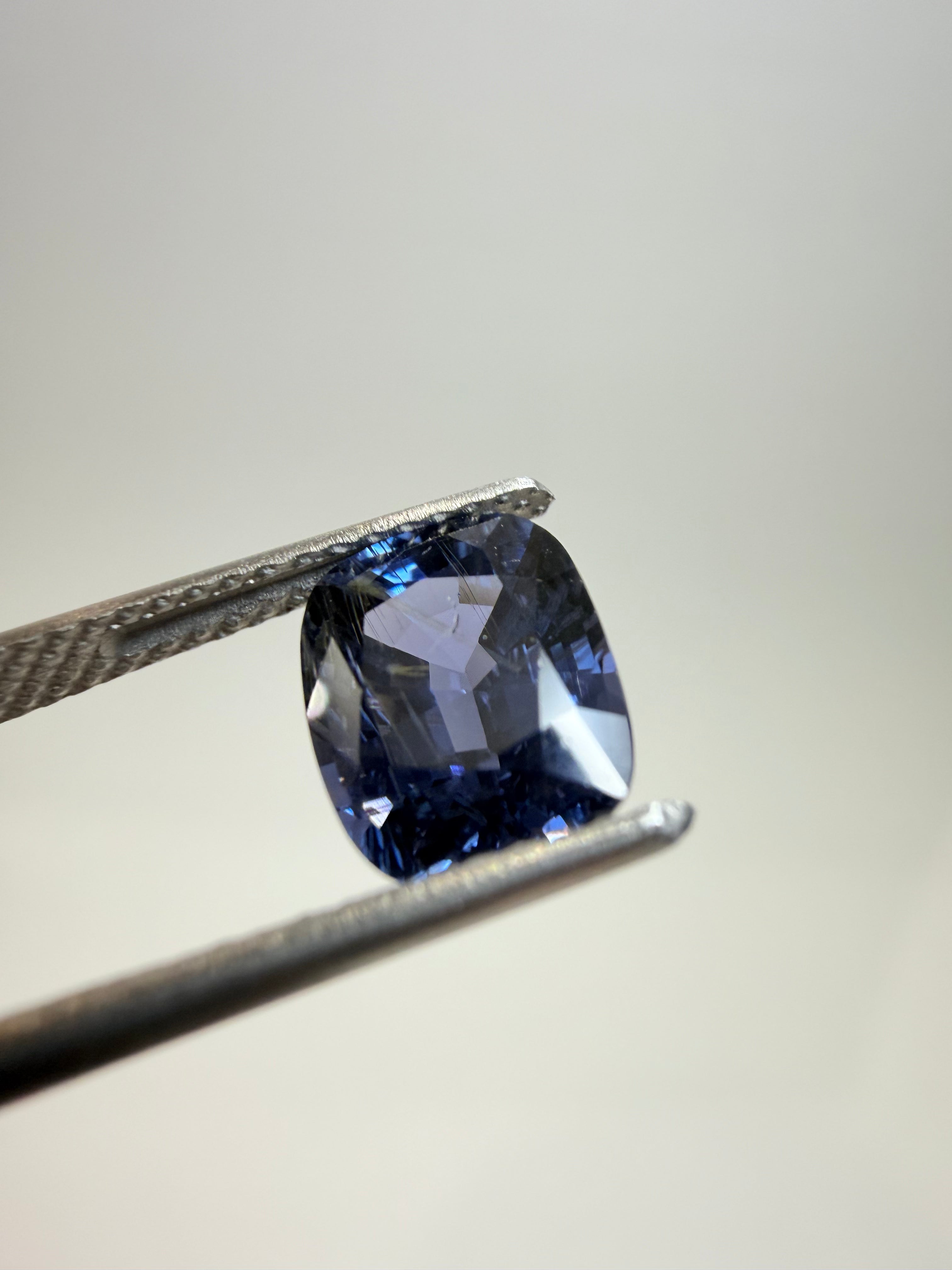 Natural untreated blue spinel, 2.58 ct elongated cushion, Luc Yen Vietnam