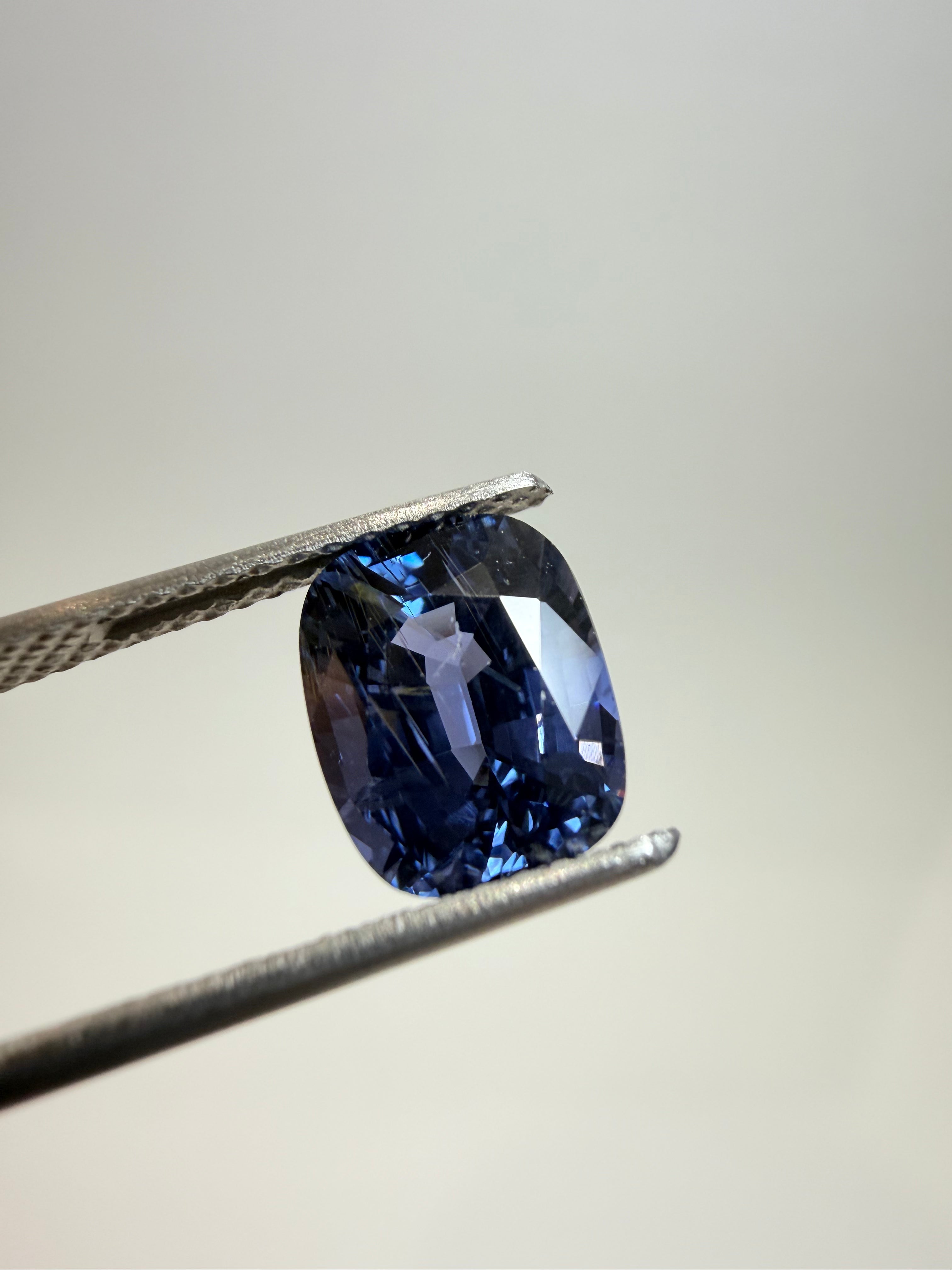 Natural untreated blue spinel, 2.58 ct elongated cushion, Luc Yen Vietnam