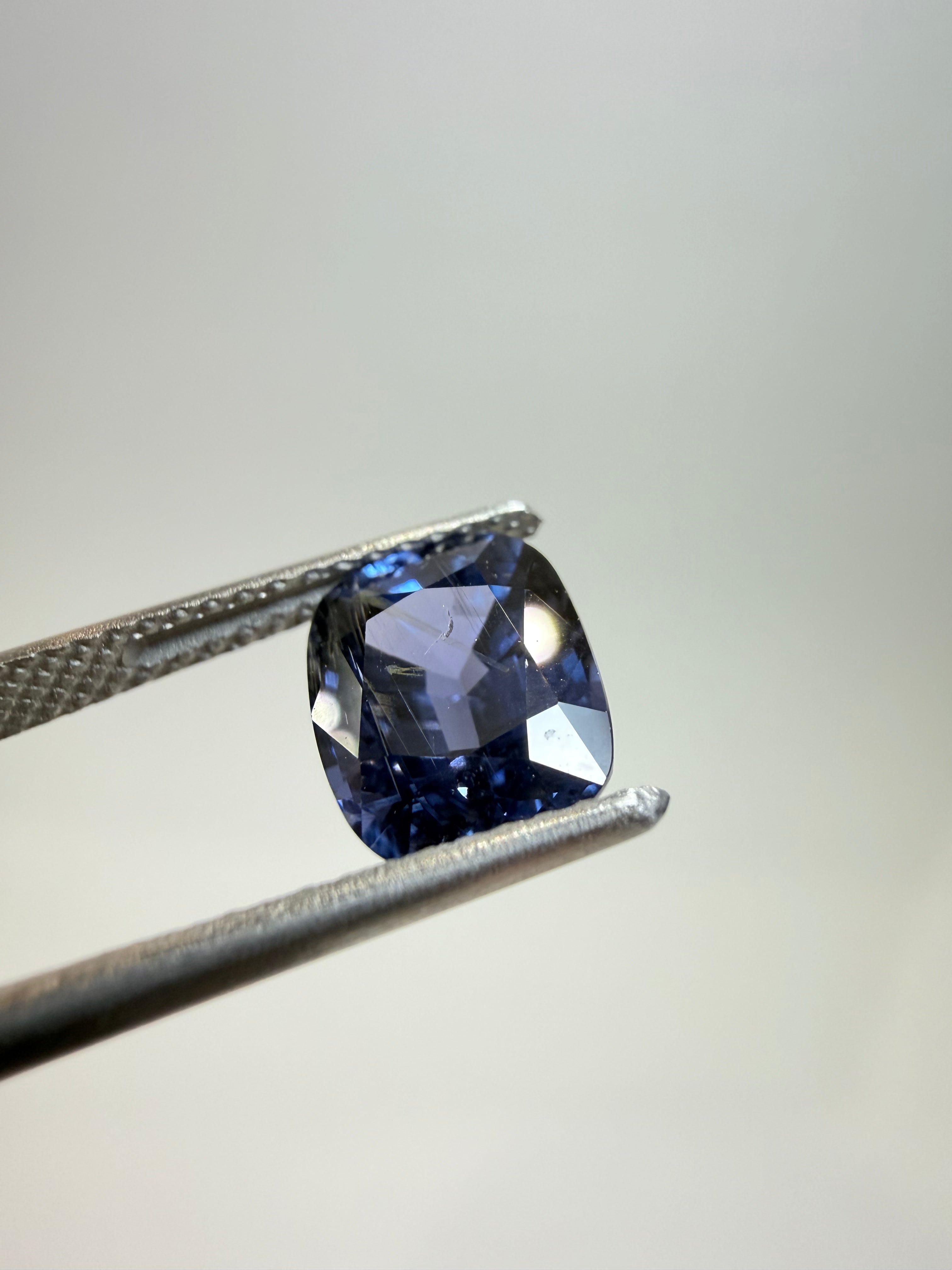 Natural untreated blue spinel, 2.58 ct elongated cushion, Luc Yen Vietnam