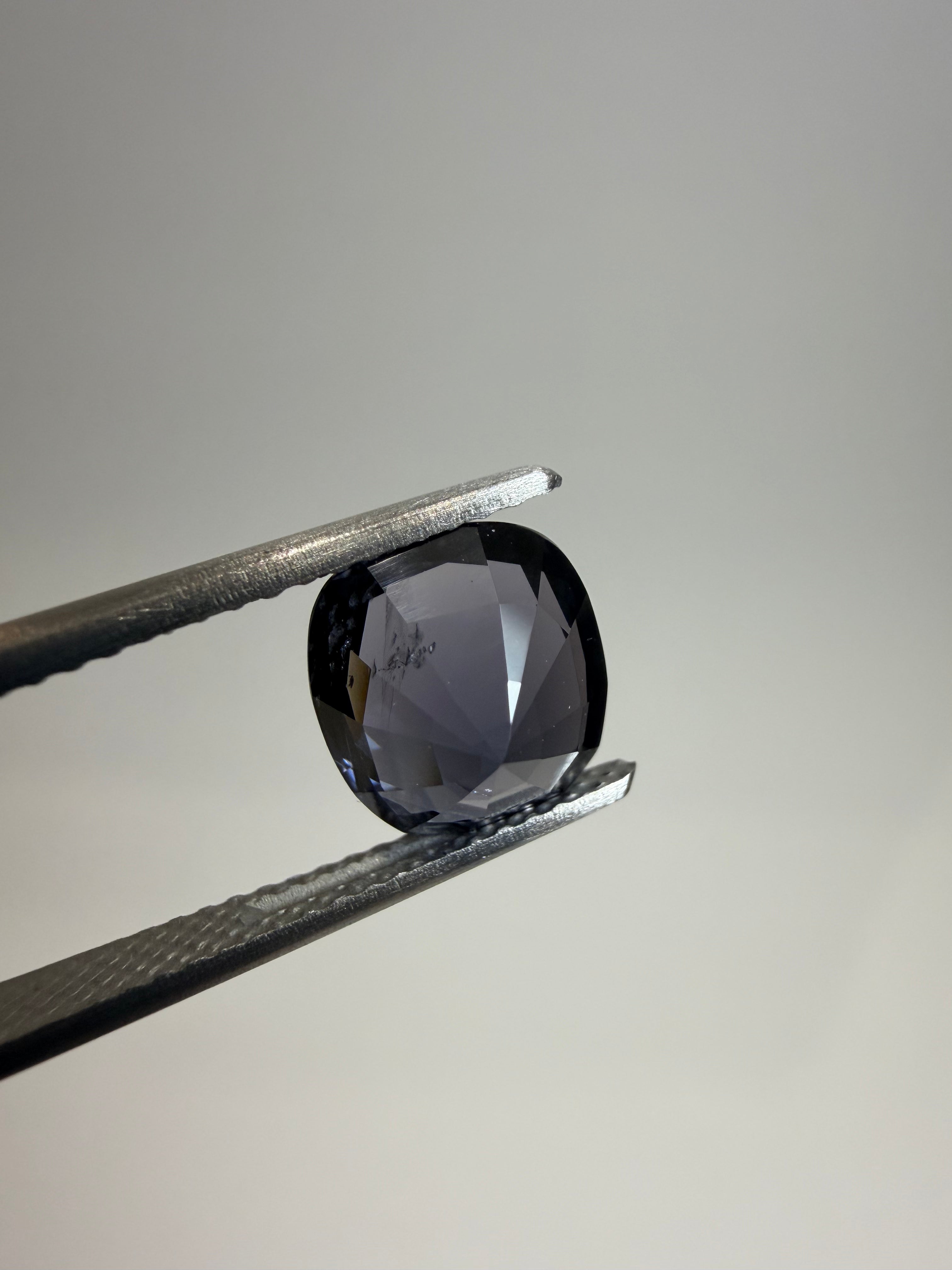 Natural untreated blue spinel, 2.65 ct cushion, Luc Yen Vietnam
