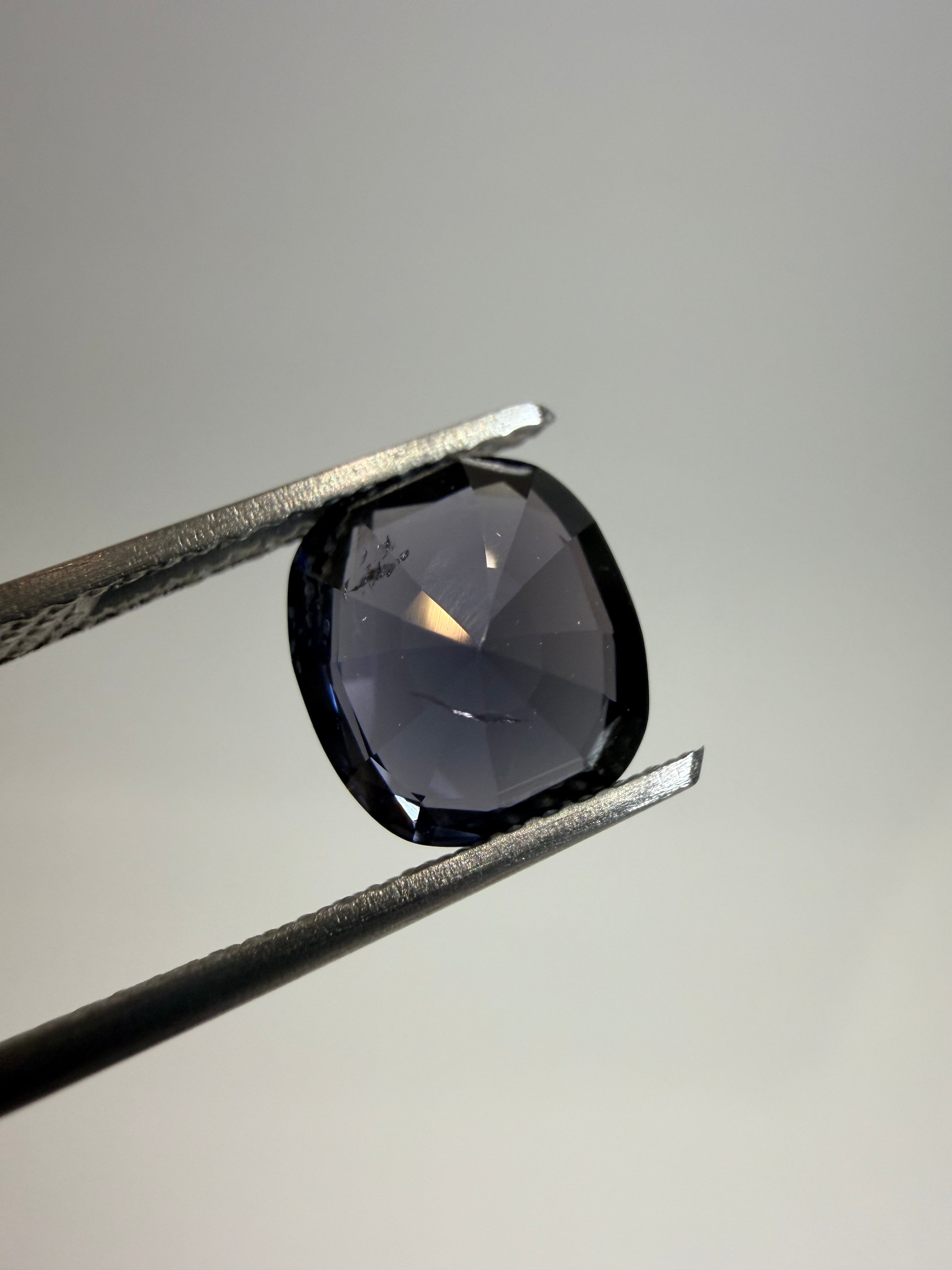 Natural untreated blue spinel, 2.65 ct cushion, Luc Yen Vietnam