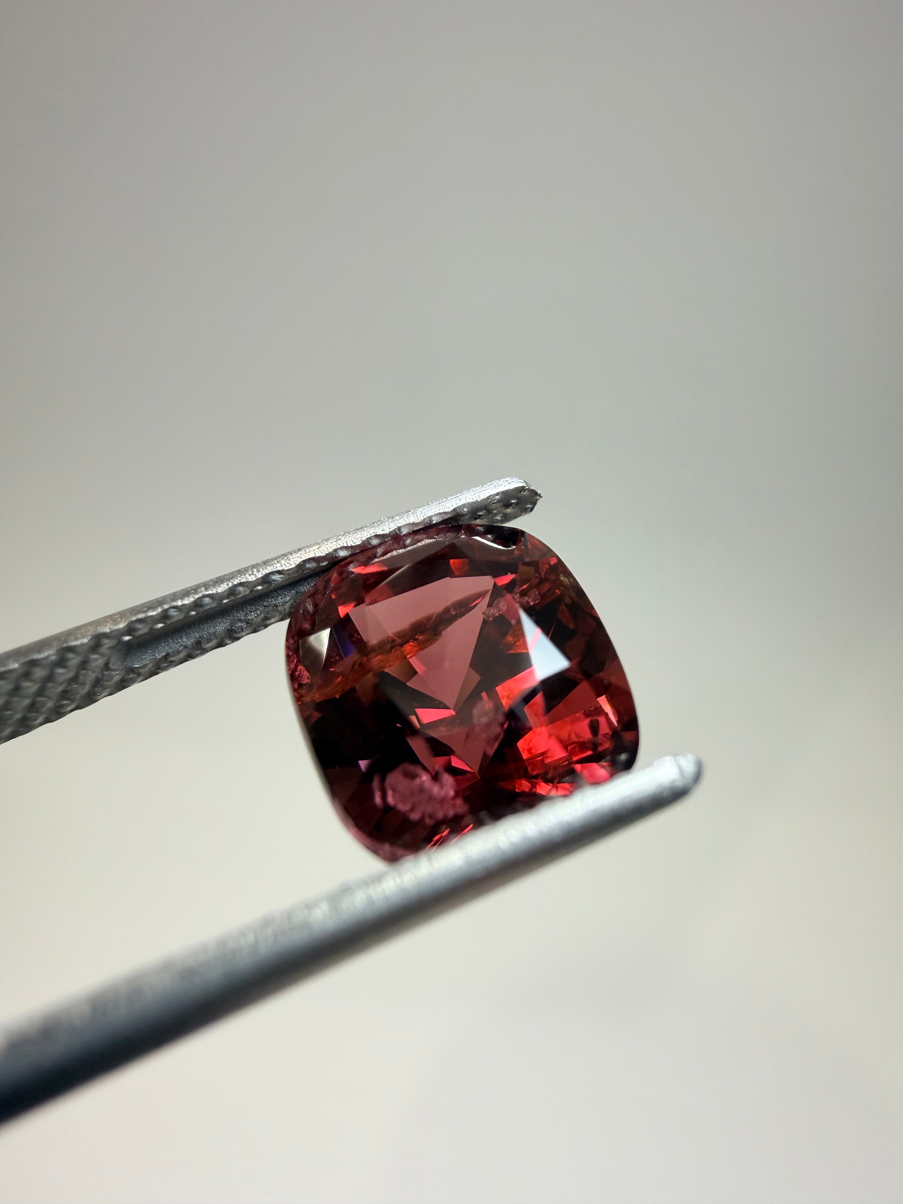 Natural untreated wine-red spinel, 3.18 ct cushion, Luc Yen Vietnam