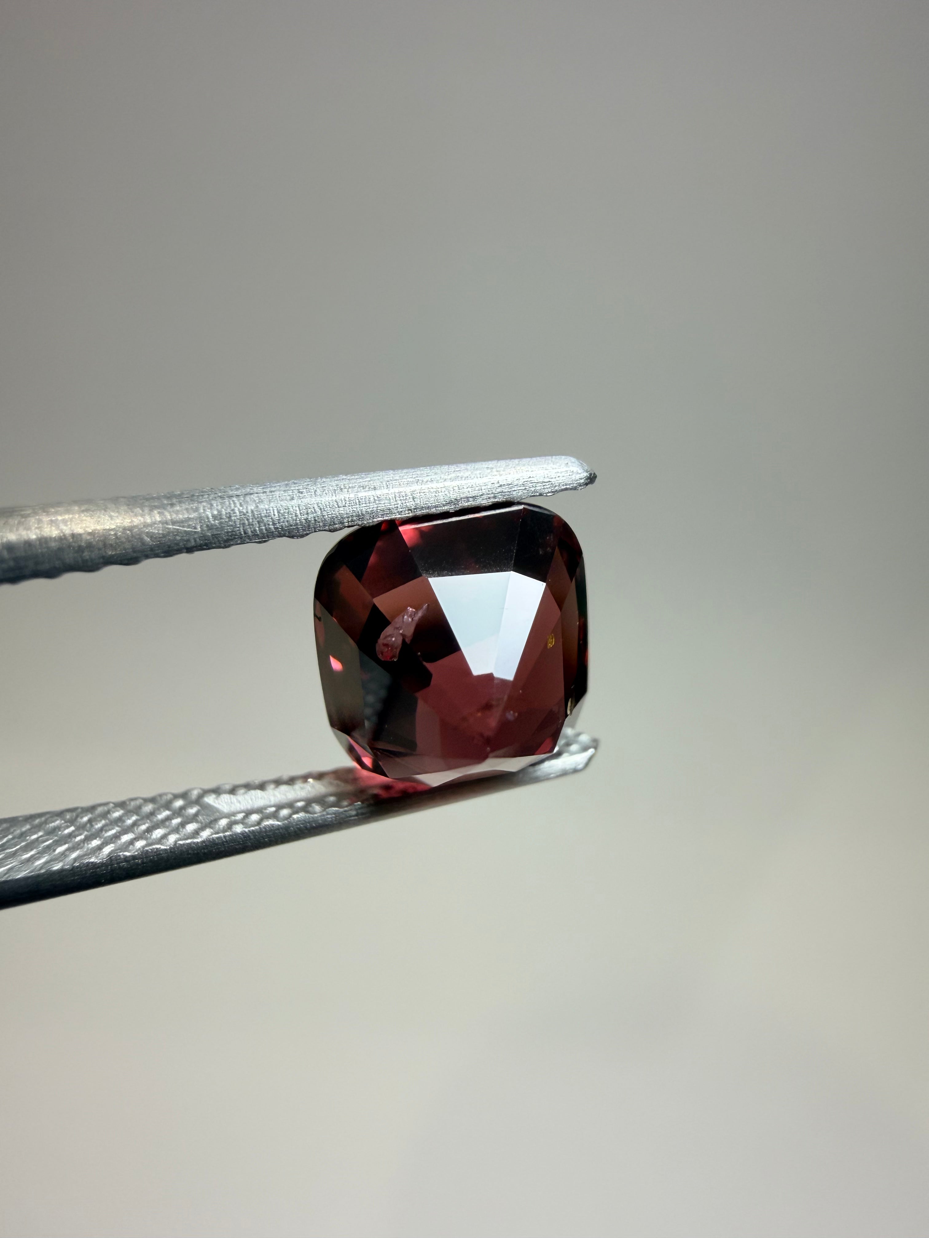 Natural untreated wine-red spinel, 3.18 ct cushion, Luc Yen Vietnam