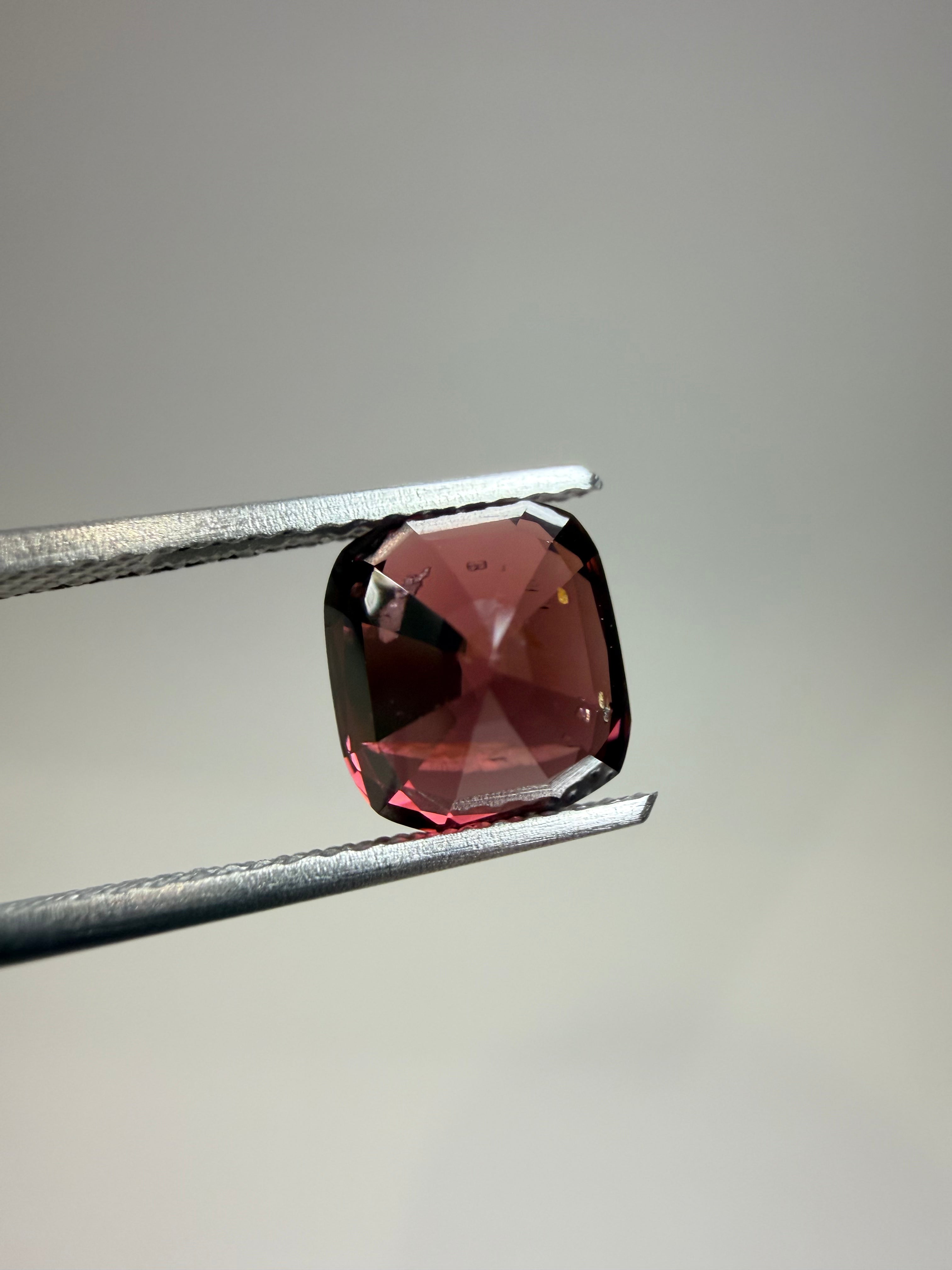 Natural untreated wine-red spinel, 3.18 ct cushion, Luc Yen Vietnam
