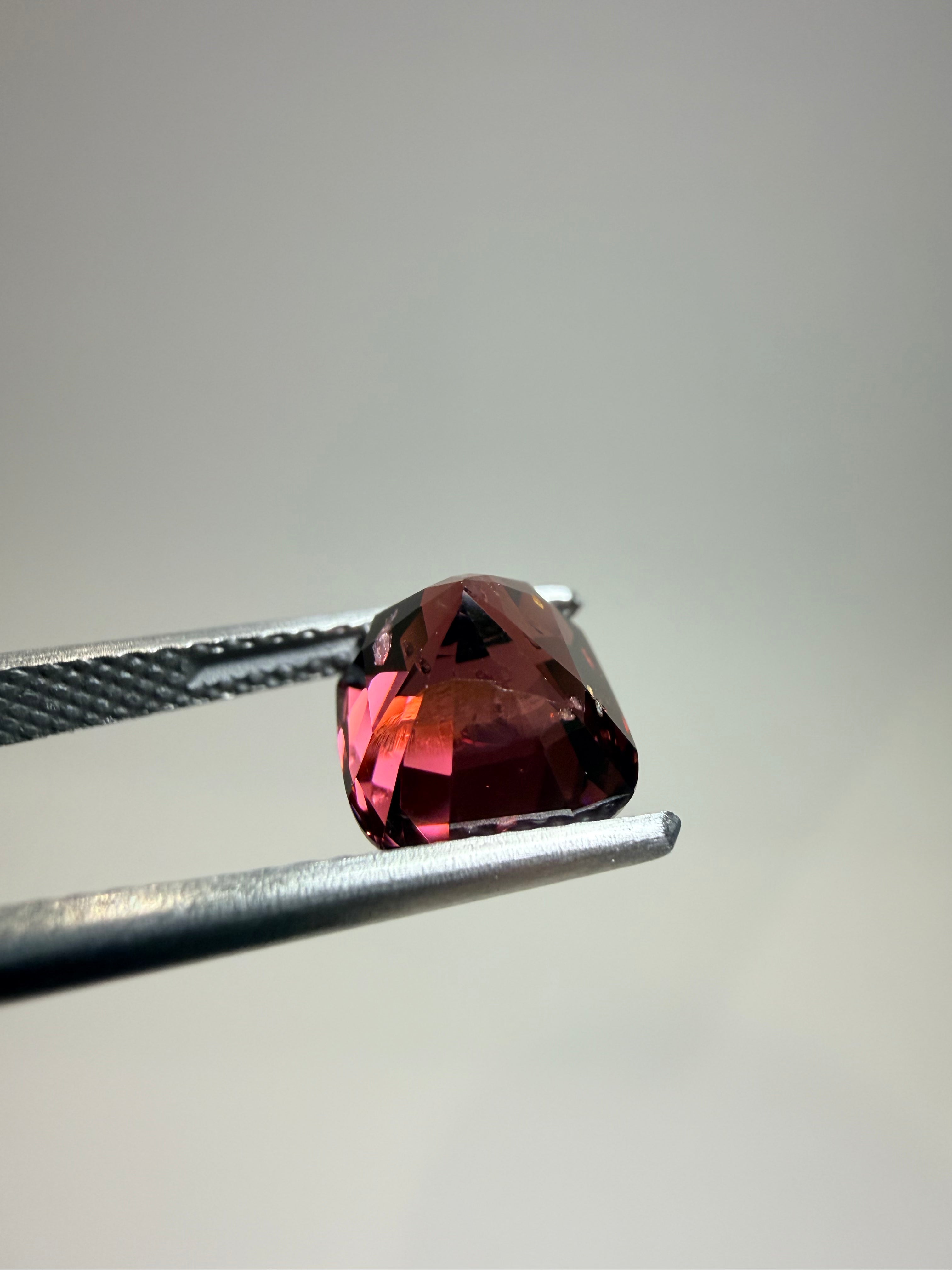 Natural untreated wine-red spinel, 3.18 ct cushion, Luc Yen Vietnam