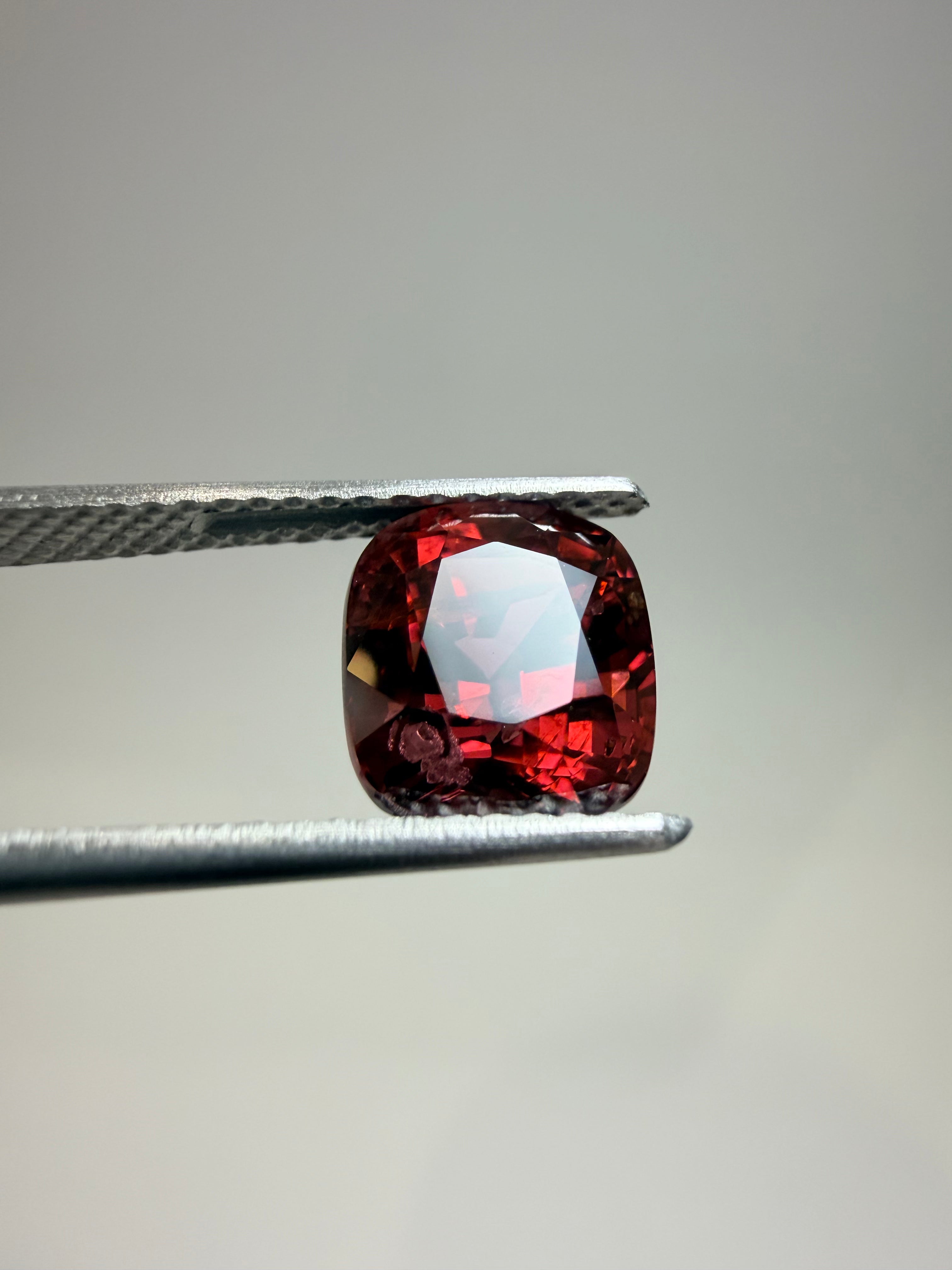 Natural untreated wine-red spinel, 3.18 ct cushion, Luc Yen Vietnam