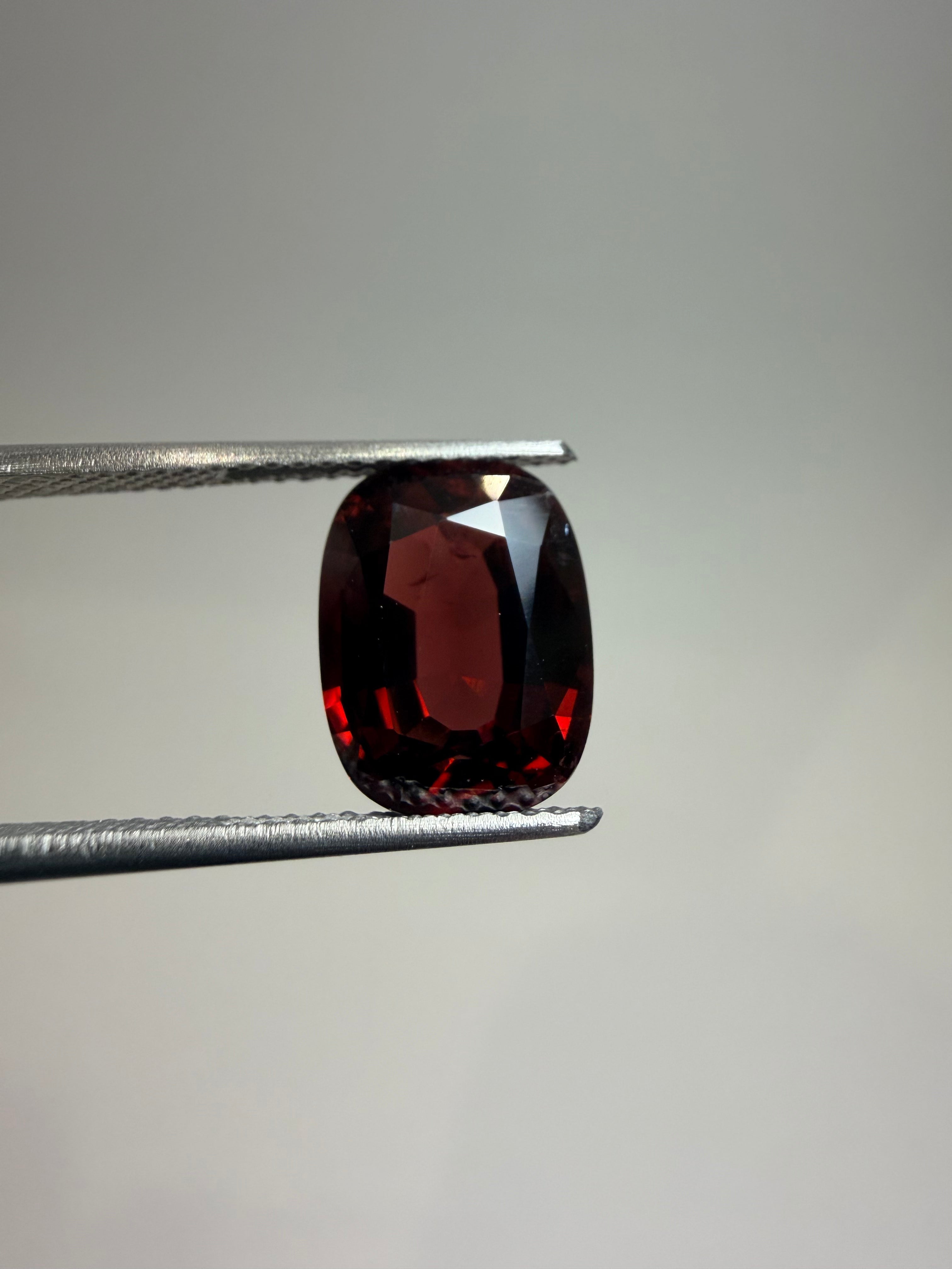 Natural untreated dark-red spinel, 3.89 ct elongated cushion, Luc Yen Vietnam