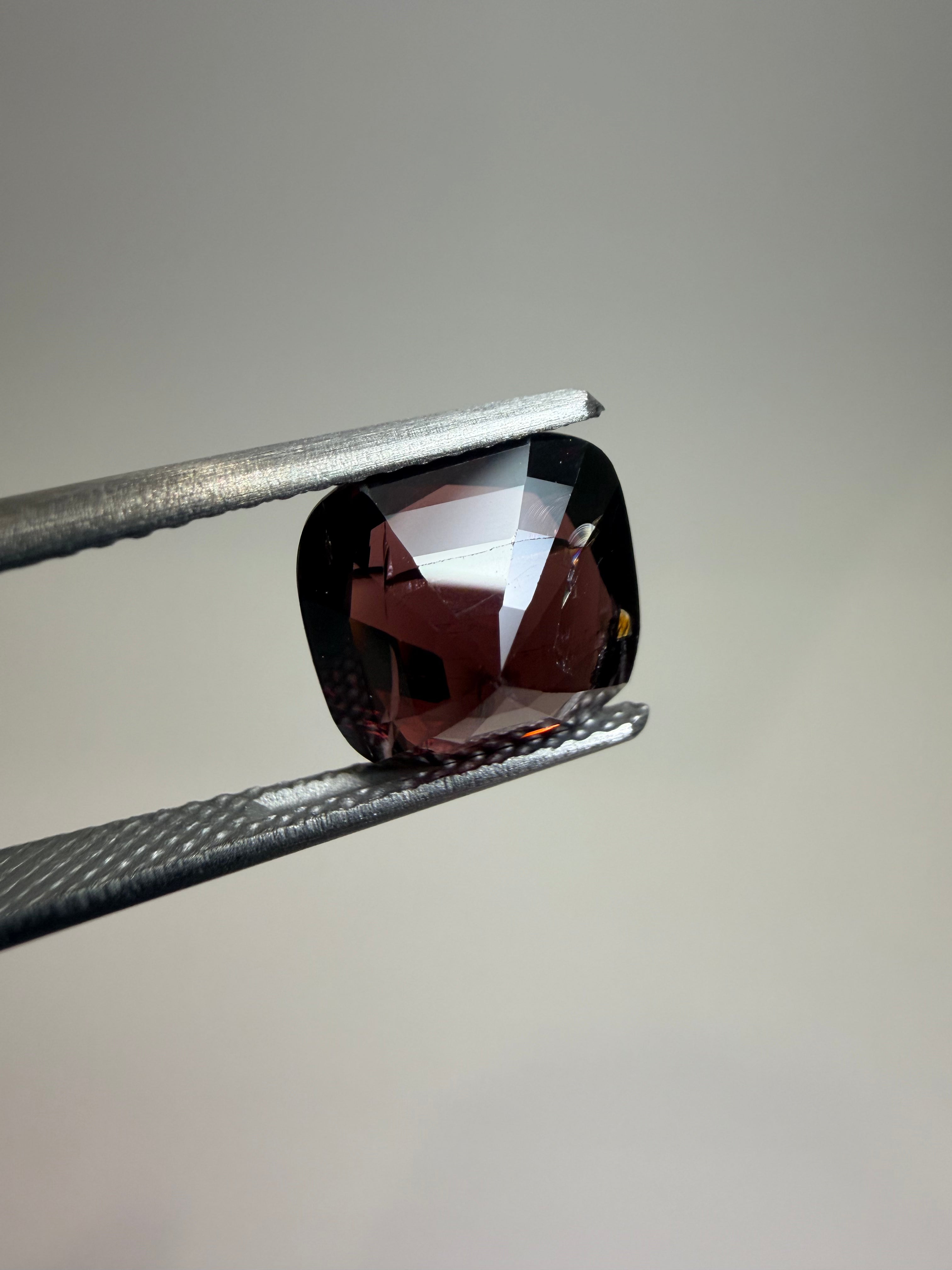 Natural untreated dark-red spinel, 3.55 ct cushion, Luc Yen Vietnam
