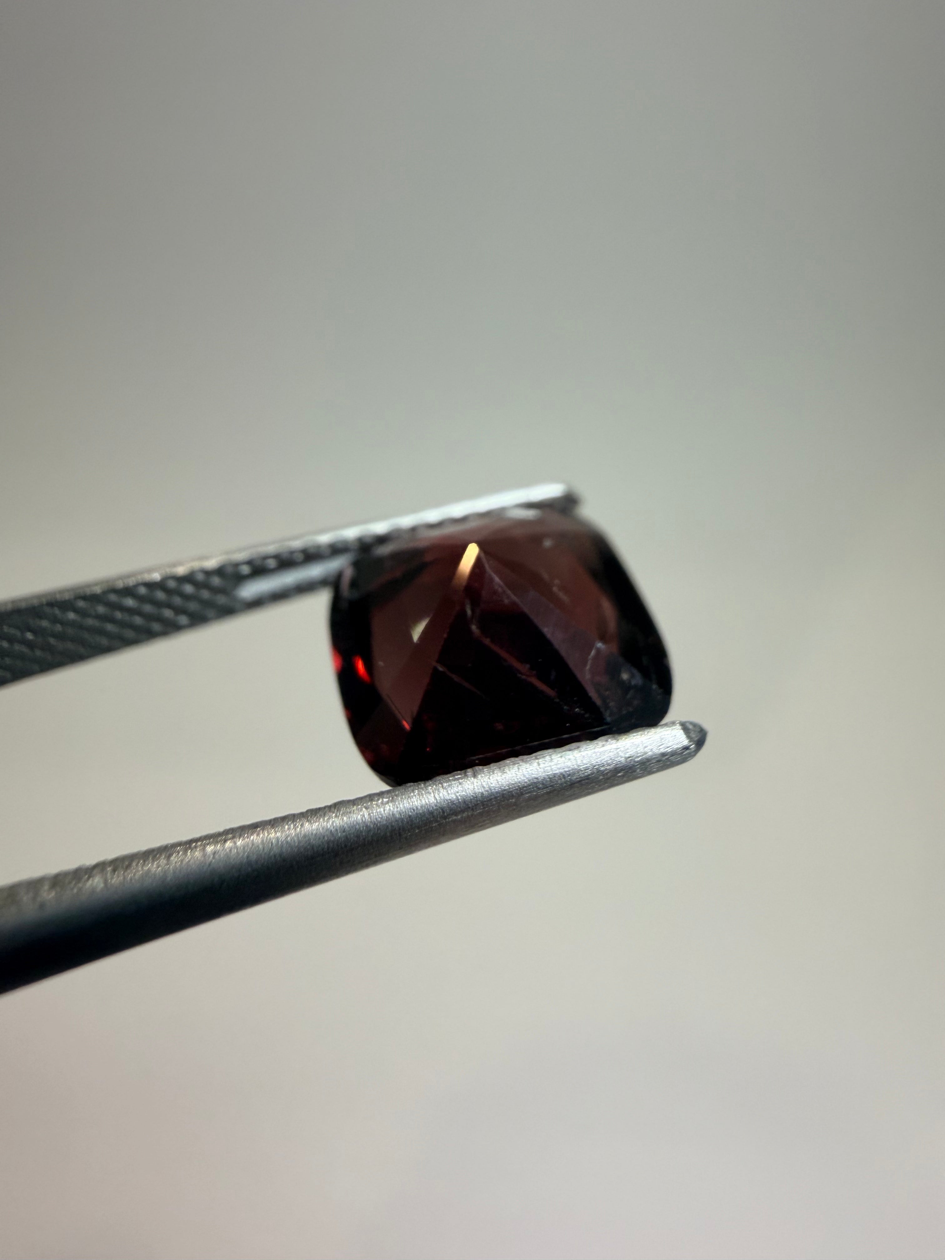 Natural untreated dark-red spinel, 3.55 ct cushion, Luc Yen Vietnam