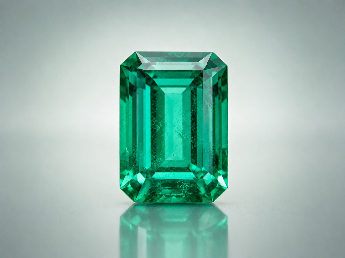 Faceted emerald