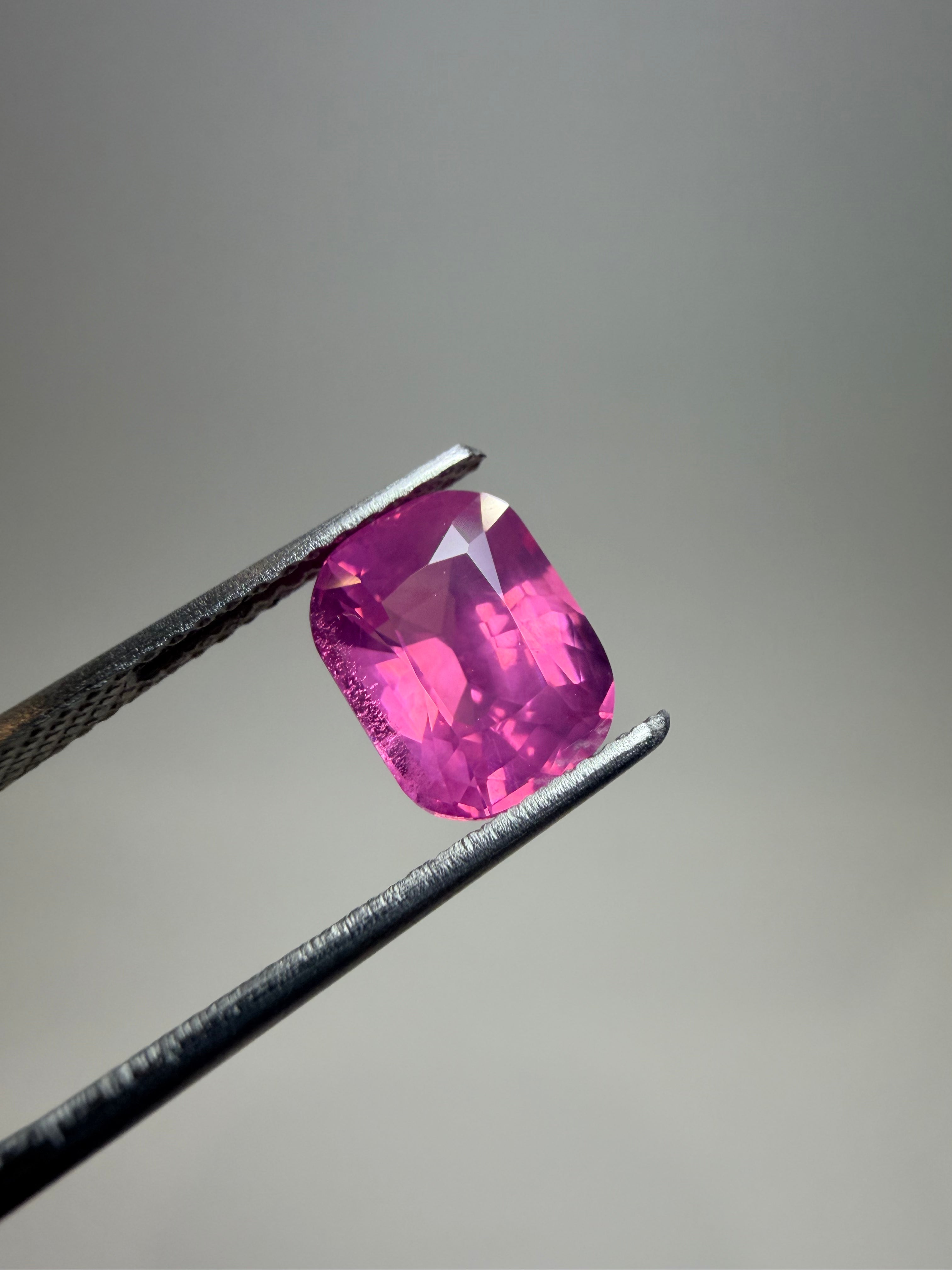Natural untreated pink Mahenge spinel, 2.54 ct elongated cushion, Tanzania