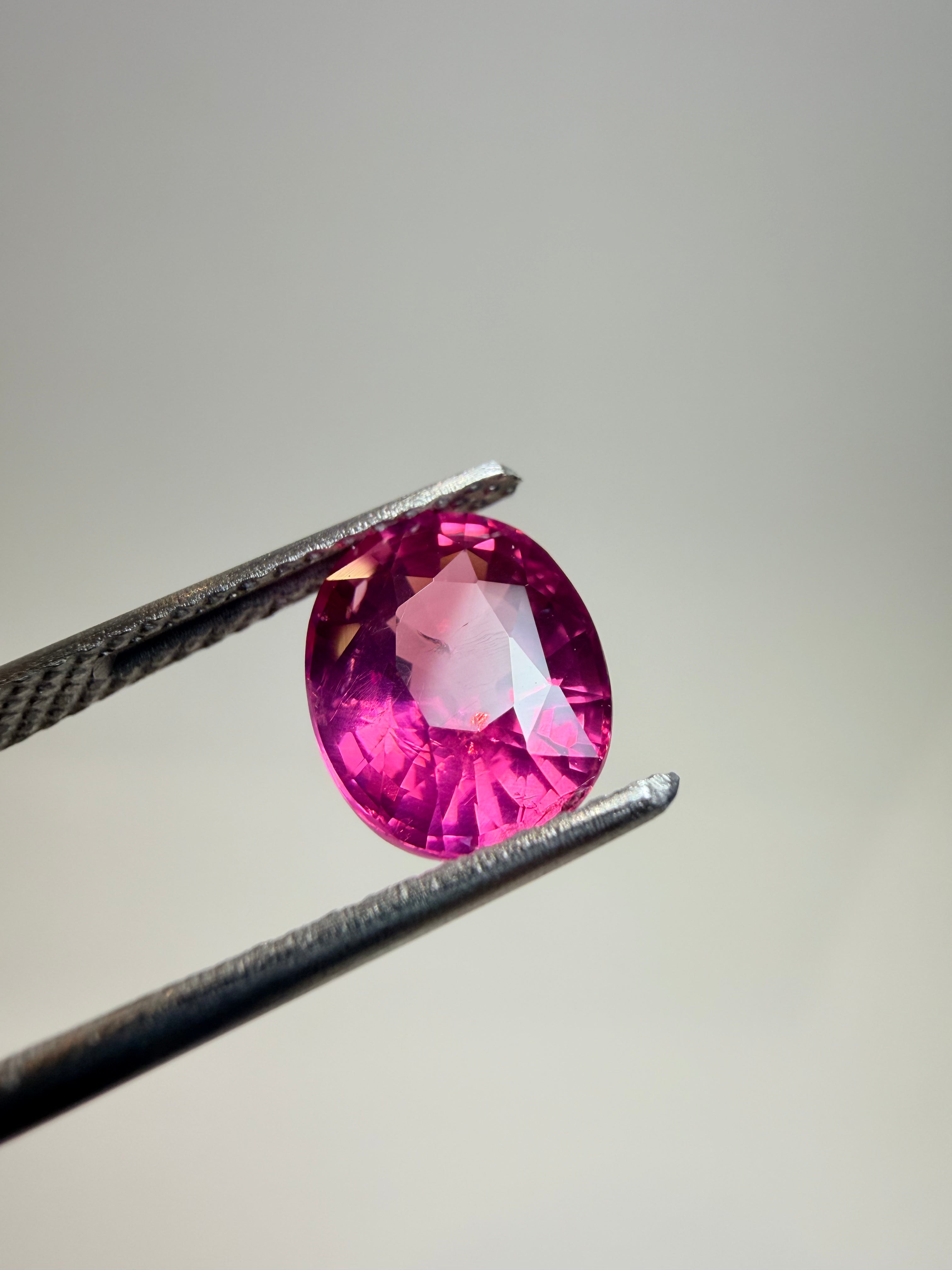 Natural untreated pink Mahenge spinel, 2.09 ct oval, Tanzania