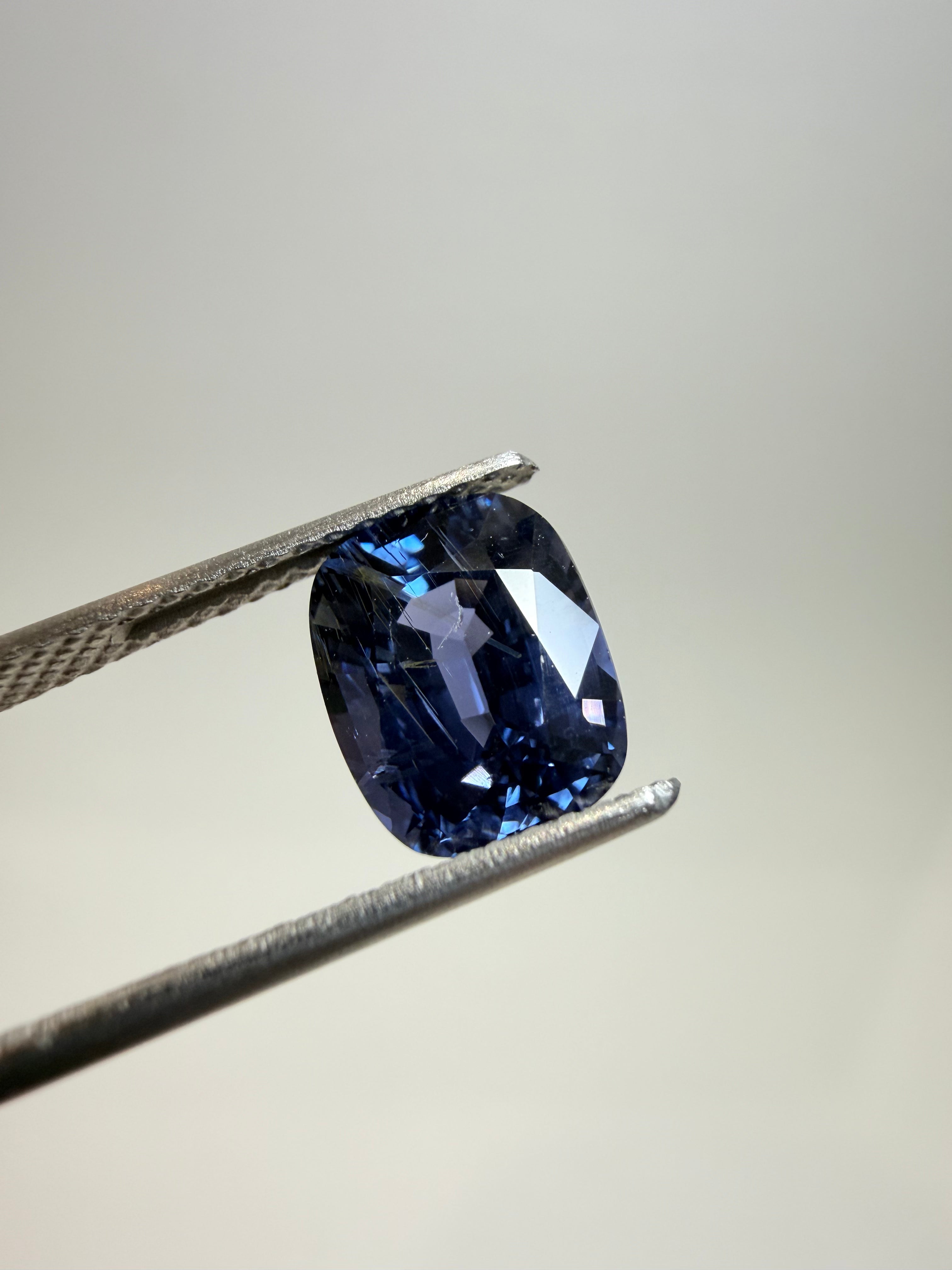 Natural untreated blue spinel, 2.58 ct elongated cushion, Luc Yen Vietnam