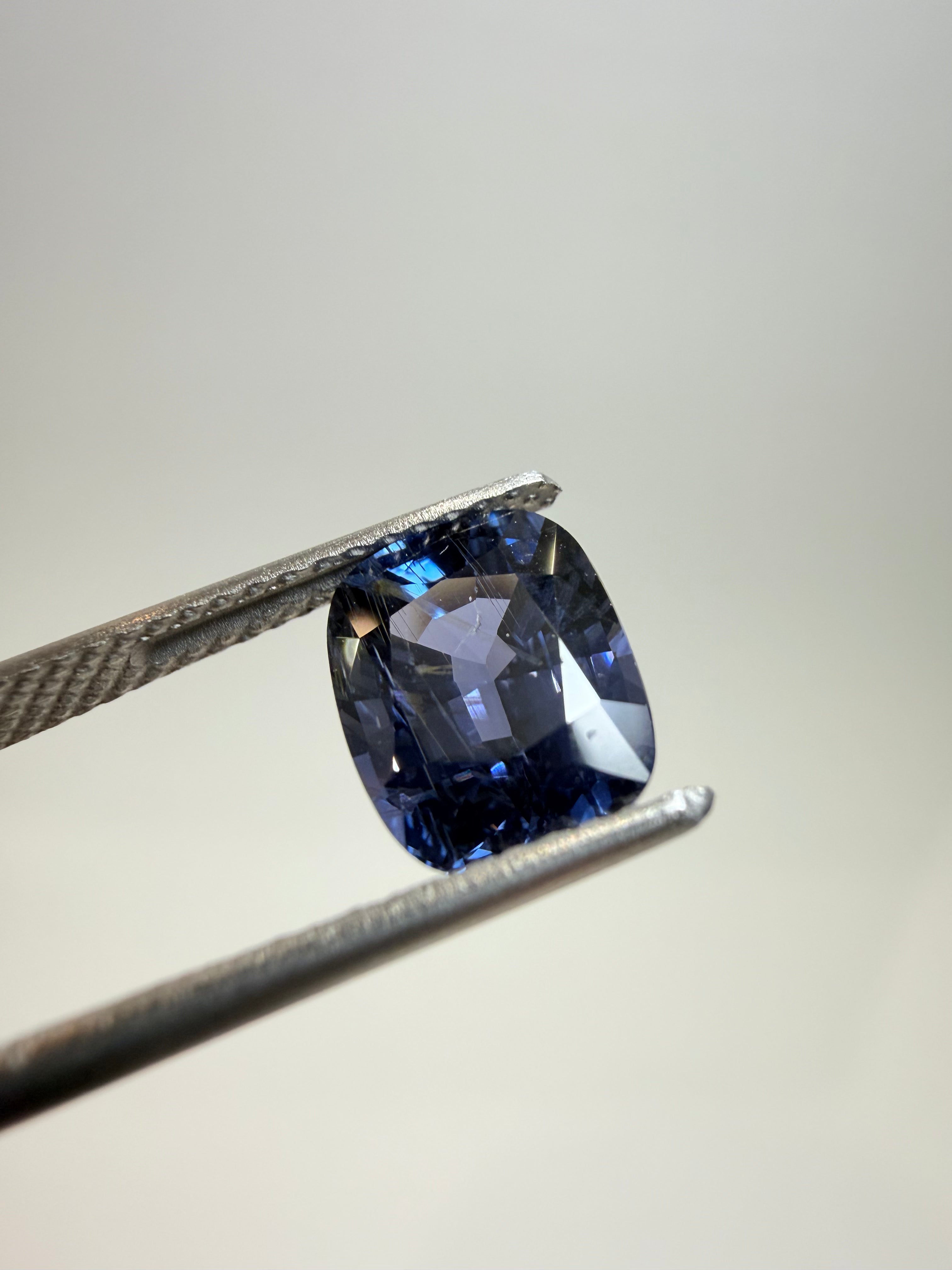 Natural untreated blue spinel, 2.58 ct elongated cushion, Luc Yen Vietnam