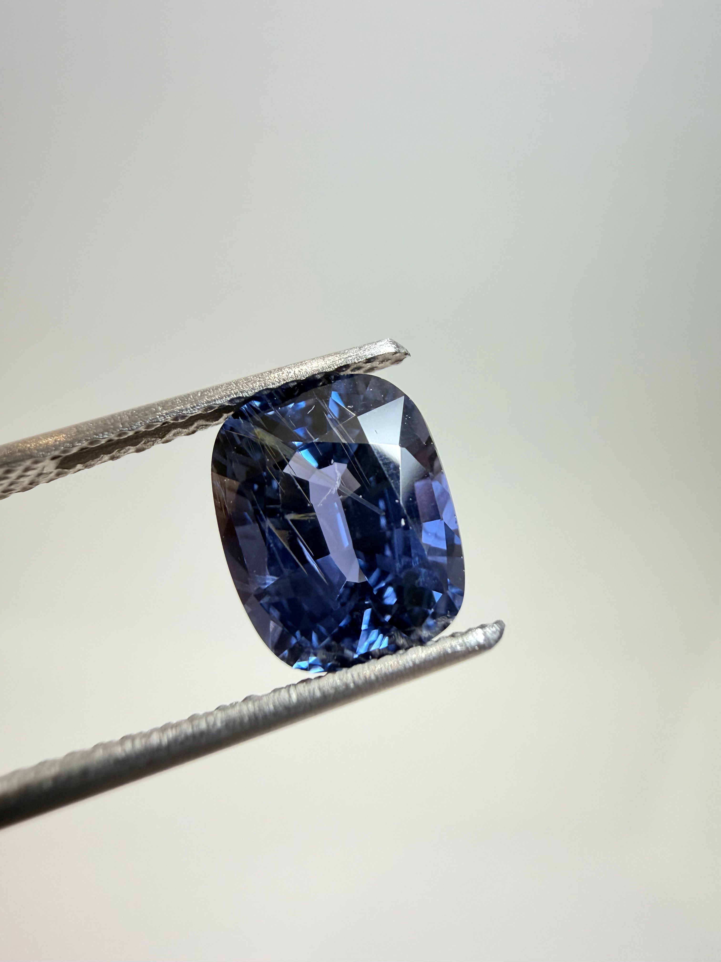 Natural untreated blue spinel, 2.58 ct elongated cushion, Luc Yen Vietnam