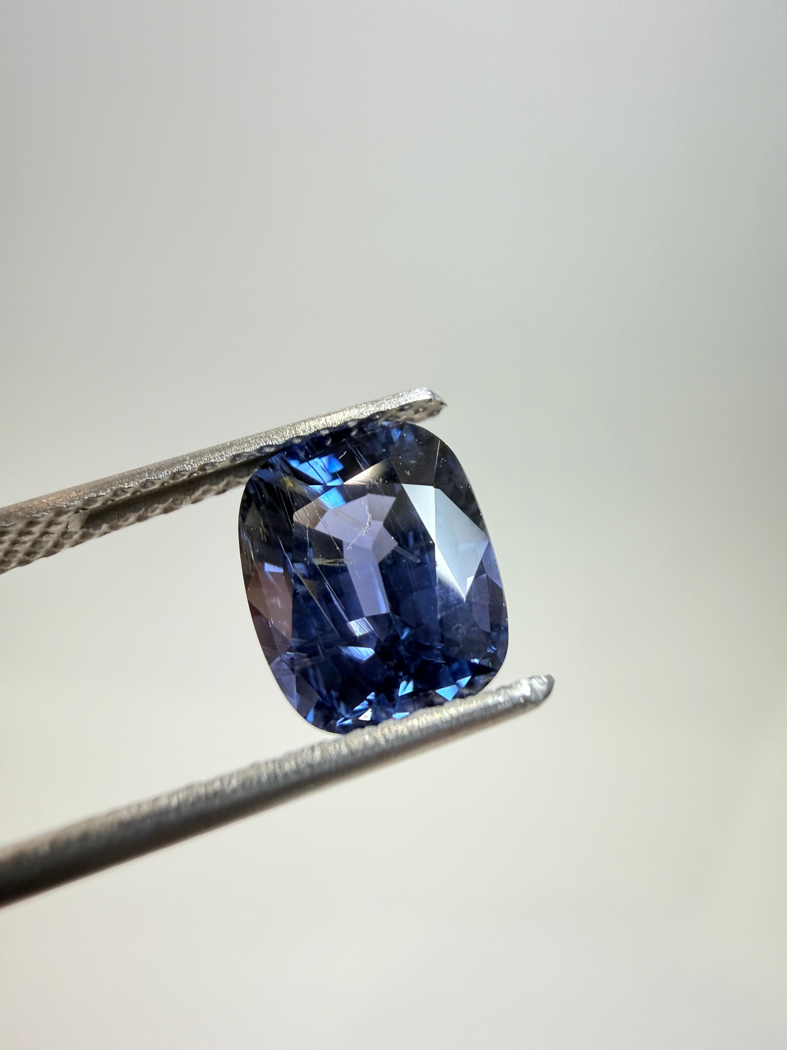 Natural untreated blue spinel, 2.58 ct elongated cushion, Luc Yen Vietnam