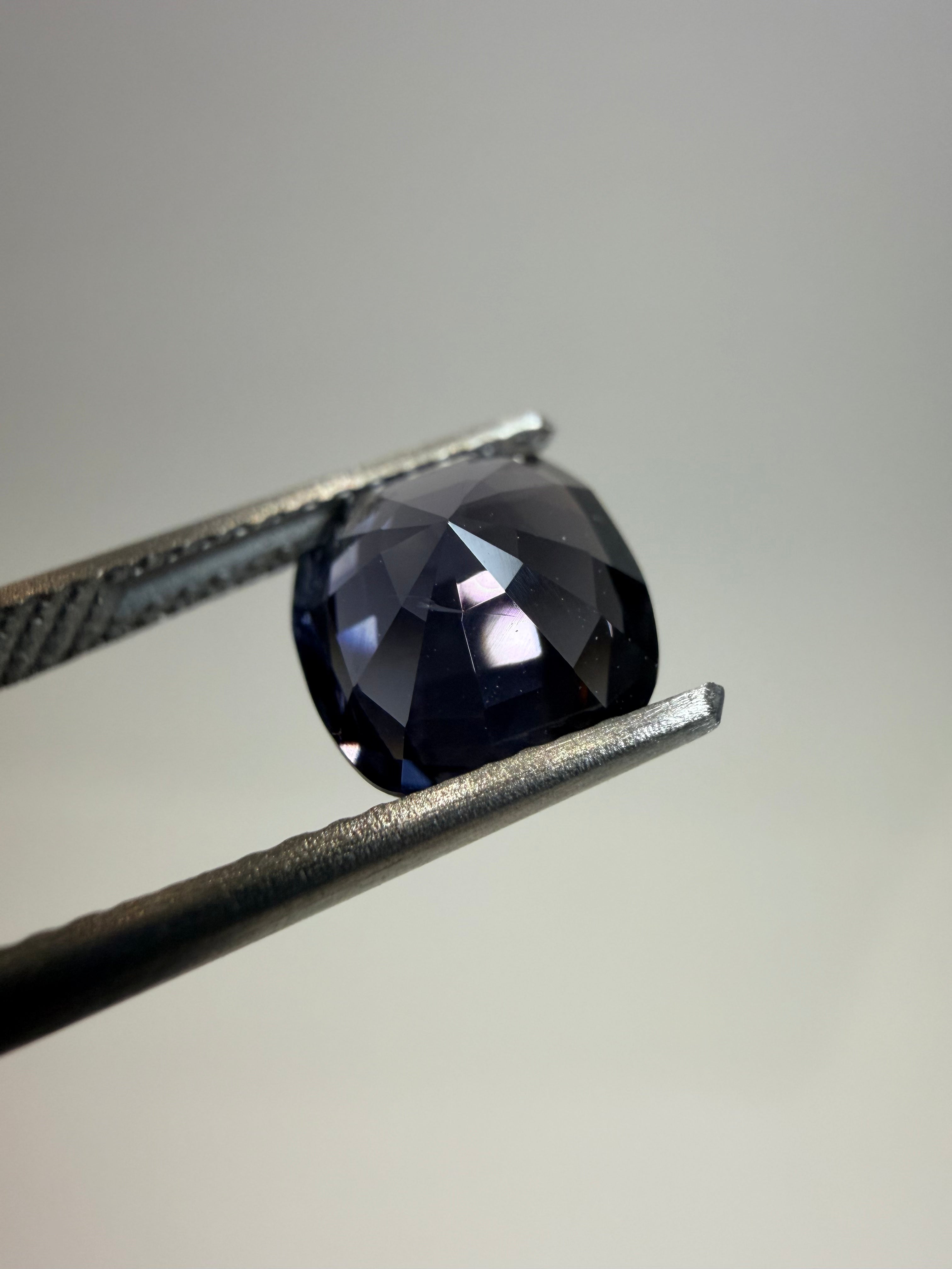 Natural untreated blue spinel, 2.65 ct cushion, Luc Yen Vietnam