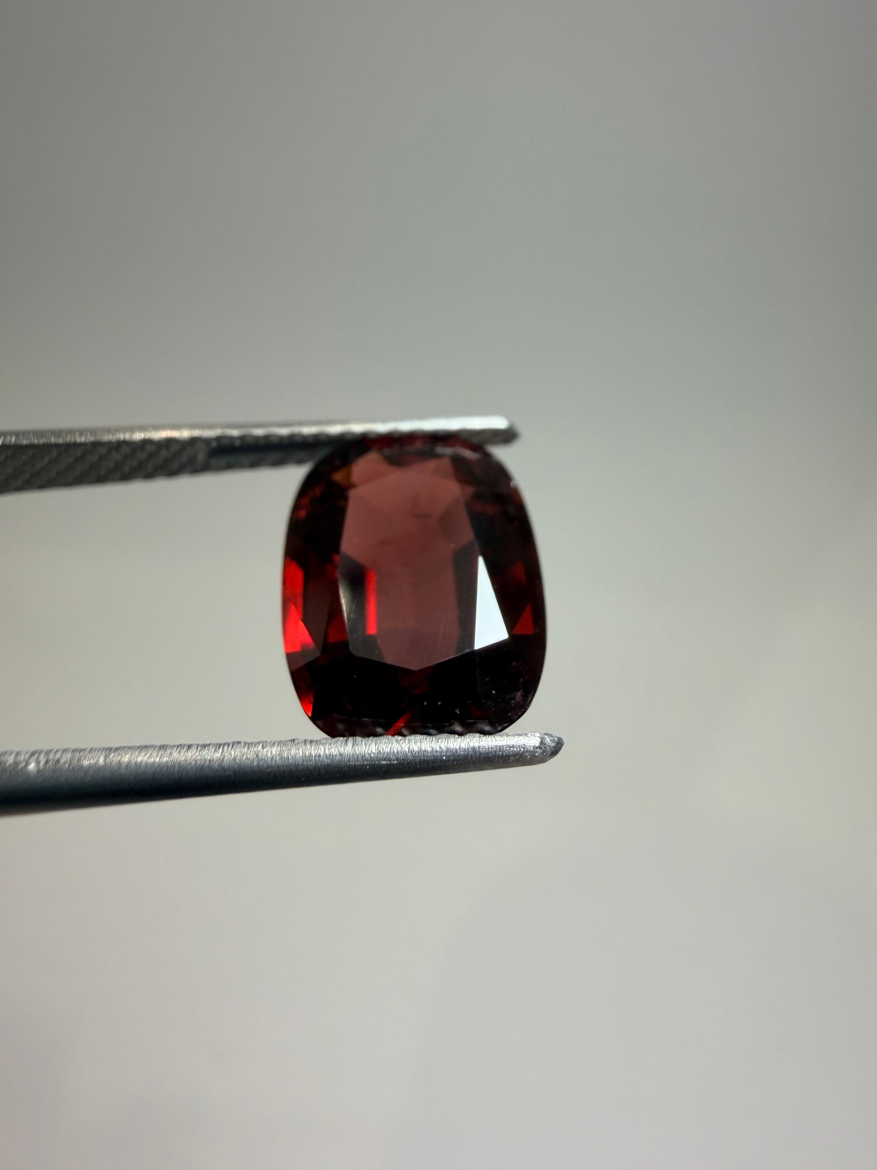 Natural untreated dark-red spinel, 3.89 ct elongated cushion, Luc Yen Vietnam