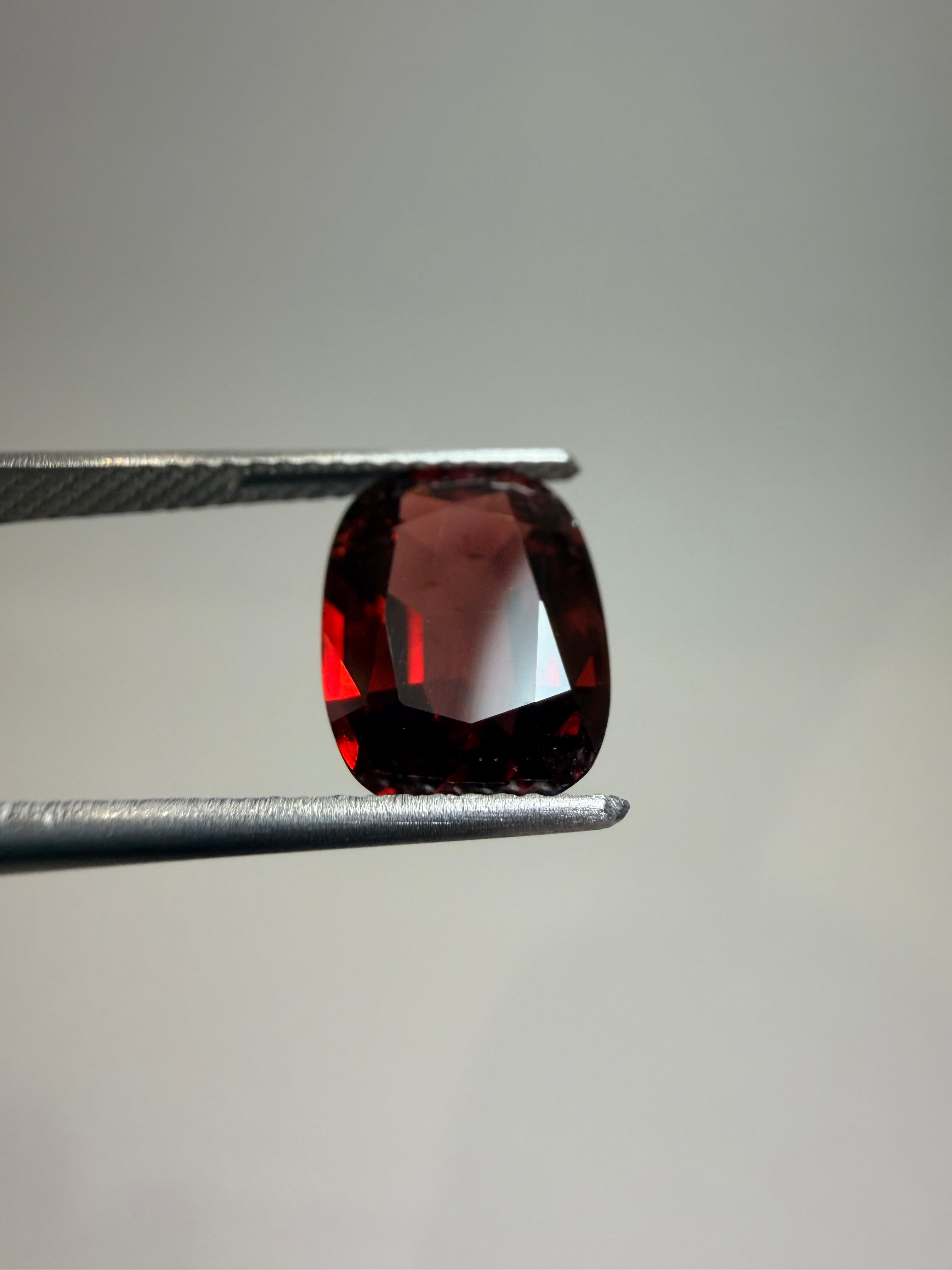 Natural untreated dark-red spinel, 3.89 ct elongated cushion, Luc Yen Vietnam